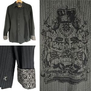 Express Design Studio Mens Black Button up Shirt SIZE MEDIUM M Contrast Cuff